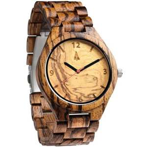 Montre en bois multifonction pour homme avec mouvement en bois de santal, design Art Déco, fabrication artisanale, taille personnalisée - Product Image 6