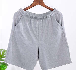 Shorts de sport décontractés grande taille pour hommes, en toile 100 % coton, unis, anti-plis, respirants et à séchage rapide – Collection été (vente en gros) - Product Image 3