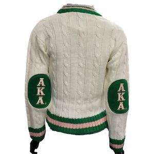 เสื้อกันหนาวอะคริลิคแขนยาวคอวีปักลายสำหรับผู้หญิง-สำหรับฤดูใบไม้ร่วง - Product Image 2