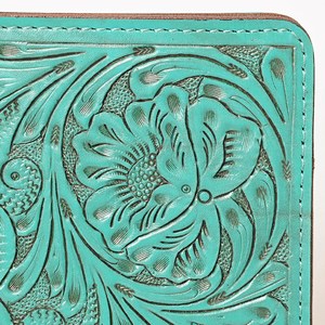 Western Tooled Leather Folder Binding <b>Paper</b> Organizer Portfolio A4 Customized Western Tooled Leather Document Portfolio <b>File</b> - Product Image 3