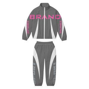 Ensemble de survêtement personnalisé pour femme : pull mi-zippé, veste coupe-vent et pantalon de jogging 2 pièces - Product Image 4