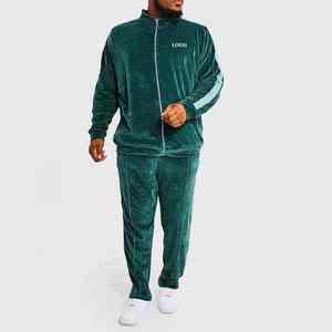 2025 dernière Offre Spéciale grande taille hommes nouveaux survêtements personnaliser col montant fermeture éclair à travers velours survêtement pour hommes - Product Image 2