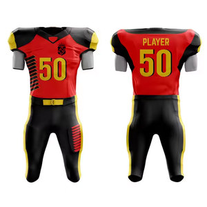 เสื้อทีมฟุตบอลอเมริกันแขนสั้นระบายอากาศออกแบบโลโก้ได้ตามต้องการจากโรงงาน - Product Image 1