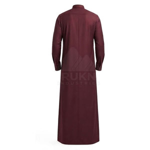 Thobe arabe moderne, vêtement traditionnel musulman, col montant, manches longues, en coton décontracté, pour usage quotidien et occasions spéciales - Product Image 6
