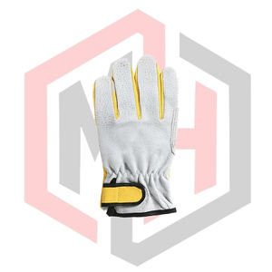 Leather Driver <b>Gloves</b> Strap Split Comfortable Gardening Safety Breathable Grain Texture <b>Silicone</b>-Free Customizable MH EXPORT - Product Image 2