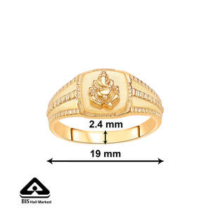 14k <b>White</b> <b>Gold</b> Ganesha Statement <b>Ring</b> <b>for</b> <b>Men</b>-Hiphop Style Religious Jewelry - Product Image 5