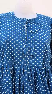 Vestido Midi de verano informal con lunares, estampado de bloque largo Floral, cuello profundo, cierre de cuerda, silueta suelta, cintura Natural - Product Image 2