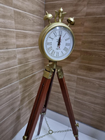 Jam Dinding Gantung Analog Mekanik Antik Art Deco Kayu Logam dengan Penyangga Angka Romawi untuk Penggunaan di Rumah/Kantor
