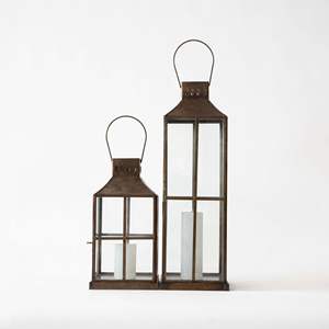 Standard Theme White Lantern Decor Wedding Decor Metal and Glass Lantern <b>Big</b> Lantern for <b>Candles</b> - Product Image 2