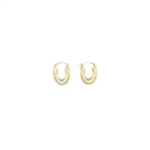 Young top quality Made in Italy 18kt Gold Plating Silver Oval hoops to be women with a complete look everyday