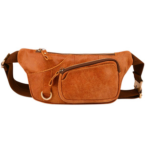 Sac de ceinture en cuir de vache pleine fleur vintage de luxe unisexe avec logo personnalisé ceinture de hanche de course personnalisée pour les voyages en plein air - Product Image 6