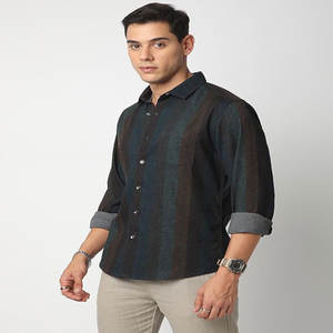 Camisas formales de negocios de talla grande para hombre, camisa informal de algodón a rayas de manga larga, venta al por mayor, personalizable para adolescentes, transpirable - Product Image 2