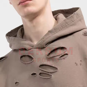Nueva Llegada: Sudaderas con Capucha para Hombre, Estilo Urbano, Sólidas, con Efecto Desgastado, Tejido Transpirable de Secado Rápido, para Invierno - Product Image 6