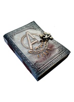 Diario de viaje de cuero marrón y amarillo Vintage DE LOS Vengadores con opción de logotipo personalizado con diseño de pentagrama-Cuaderno de papelería de regalo