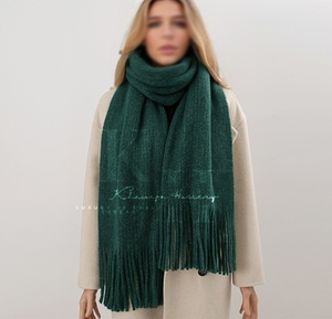 ผ้าพันคอถักขนแกะเนื้อนุ่มมีสไตล์ของผู้หญิงห่อยาวให้ความอบอุ่นในฤดูหนาวสำหรับสวมใส่สบายๆหรือสำนักงานในสภาพอากาศกลางแจ้งที่หนาวเย็น - Product Image 6