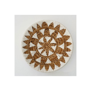 Plaque murale tissée Vietnam, napperon tissé, plateau de service boho, assiettes tissées en jonc de mer, dessous de plat tissé 99GD - Product Image 1