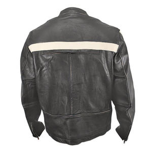 Chaqueta de moto de cuero Brando para hombre, chaqueta de cuero negro genuino con armadura CE extraíble para montar en moto - Product Image 5