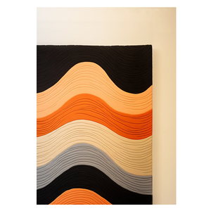 พรมปูพื้นทรงสี่เหลี่ยมลายคลื่นสไตล์แอบสแตรกทำด้วยผ้าขนสัตว์แบบพรีเมี่ยมสำหรับบ้านสำนักงานห้องนั่งเล่นสไตล์ร่วมสมัย - Product Image 2