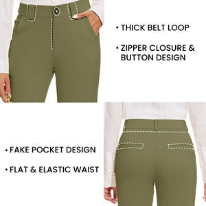 Pantalones Chinos para Mujer, Cintura con Botones, Increíble Producto, Fácil de Usar, Mejor Calidad, Estilo Casual, Bolsillo Regular - Product Image 3