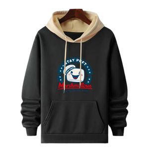 Sweat à capuche graphique Streetwear avec logo personnalisé pour hommes Sweat à capuche à double réglage de style pull-over Sweats à capuche tendance de style américain de couleur unie - Product Image 1