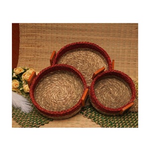 Sabai Panier circulaire écologique Artisanat élégant tissé à la main pour l'organisation de stockage décoratif Espaces de vie durables - Product Image 5