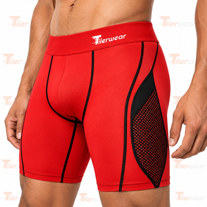 <b>Men's</b> <b>Red</b> Compression <b>Shorts</b> Mid Waist Sporty Quick Dry Athletic Base Layer <b>Short</b> Pants Breathable <b>Men</b> Compression <b>shorts</b> - Product Image 5