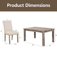 Restaurant- und Hotel-Esstisch-Set mit 4/6/8 Sitzplätzen, Massivholzbeinen und Holzplatte, Ausziehbar, Landhausstil, für Gewerbliche Nutzung