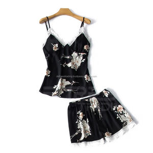 High Quality <b>Ladies</b> Sleepwear <b>Set</b> Premium Breathable <b>Shorts</b> <b>and</b> Shirts in Stylish Design for Summer - Product Image 3