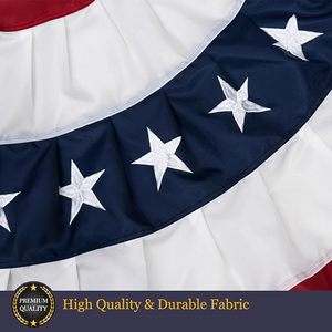 Drapeaux de fanionnage extérieurs imperméables et durables 3x6 pieds en polyester avec mât en aluminium, drapeau américain étoiles brodées pour le 250e anniversaire - Product Image 3