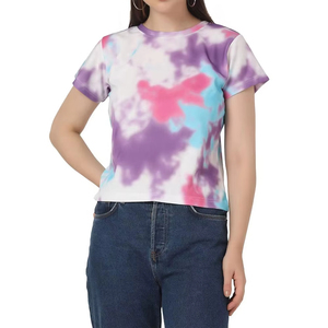 T-shirts pour femmes sur mesure t-shirt pour femmes impression t-shirts coton lavé à l'acide fait sublimation chemise pour femmes - Product Image 1