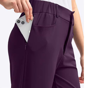 Pantalon de golf élégant avec logo personnalisé et impression pour femmes, de haute qualité, élégant, confortable, avec braguette boutonnée, taille régulière, poches - Product Image 3