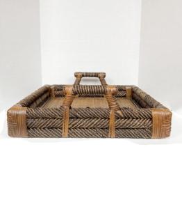 Bandeja de servicio de ratán natural decorativa fabricada en Vietnam, bastón de madera en bandejas de base para hotel y restaurante, venta al por mayor - Product Image 5