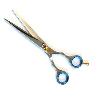 Ciseaux de toilettage professionnels pour animaux de compagnie Finition Lames tranchantes polonaises Ciseaux droitiers Ciseaux à cheveux avec vis en or - Product Image 1