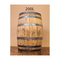 Meilleur baril à vin en bois brun fait main de 200 litres avec finition laquée noire en provenance du Mexique La Casa Del Barril pour le vin et la bière