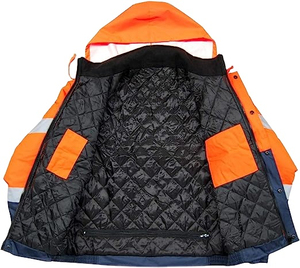 เสื้อแจ็คเก็ตนิรภัยโพลีเอสเตอร์สะท้อนแสง กันน้ำ ระบายอากาศ มีหลายกระเป๋า คุณภาพสูง สวมใส่สบาย รับผลิตตามแบบ (OEM) - Product Image 3