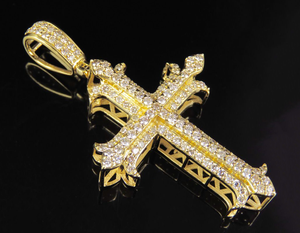 Nouveau pendentif Hip Hop en argent sterling 925 avec pendentif croix en diamant Moissanite VVS Clarity Cadeau parfait pour tout le monde - Product Image 1