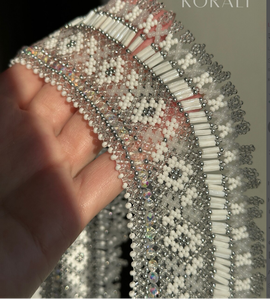 Trendy High Quality Unique Western Beaded <b>Scarf</b> Necklace, Fringe Beaded Bandana - Product Image 2