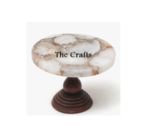 Support à gâteau en marbre et fer Support à gâteau de couleur noir et blanc Support à gâteau de forme ronde avec une qualité exceptionnelle - Product Image 4