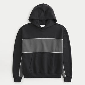 240G sweats à capuche surdimensionnés en molleton vierge à impression personnalisée unisexe vente en gros usine logo personnalisé sweat à capuche pour hommes - Product Image 3