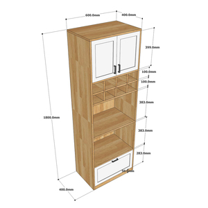 Modern Design Dining Room Sideboard TPA006 Rubber Wood with Drawers 60x40x180cm - Product Image 6