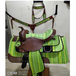 Selle de course de chevaux faite à la main en cuir pur Western Barrel Trail Horse Saddle Portable Horse Riding Saddle avec Tack assorti - Product Image 4