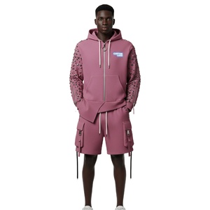 Nouvel ensemble streetwear personnalisé pour homme – Short et sweat à capuche 100 % coton avec logo sur mesure – Collection 2026 - Product Image 3