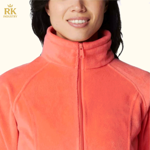 Chaqueta de forro polar Sherpa de microforro polar reciclado para mujer respetuosa con el medio ambiente chaqueta de exterior con cremallera completa personalizada - Product Image 2