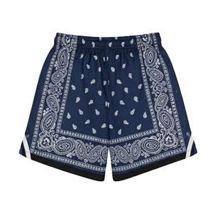 Custom Transfer Printing 100% Polyester <b>Men's</b> Quick Dry Lightweight <b>3</b>/<b>4</b> Retro Casual Basketball <b>Shorts</b> Breathable Mesh Street - Product Image 2