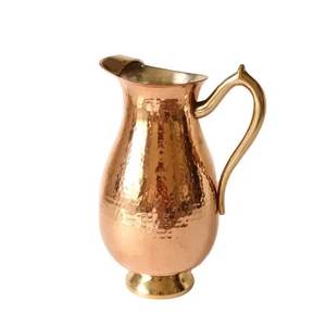 Set of 2 Drinking Copper <b>Jug</b> With Brass Handle Top Quality Copper Pitcher for Hotels and Restaurant Tableware <b>Water</b> <b>Jug</b> - Product Image 6