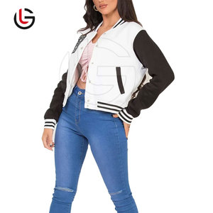 Chaqueta recortada con letras para mujer de alta calidad, de gran tamaño, cómoda, Material duradero, relleno de algodón, forro de lana de punto - Product Image 4