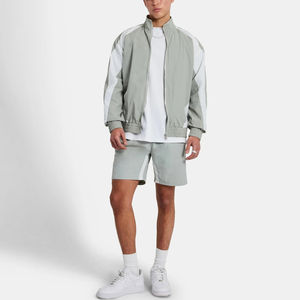 Wholesale Prices Unisex OEM Nylon 2 piece Windbreaker Jacket and <b>Shorts</b> Set Jackets Customized Sweat Suits Set's for <b>Men</b> - Product Image 5