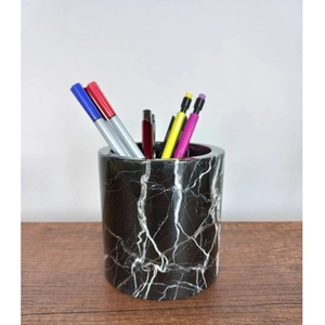 Natural Marble <b>Pen</b> Holder Black & <b>White</b> Genuine Veined Marble Table Decorative Best Gifts for Student Decorative <b>Pen</b> holder - Product Image 6