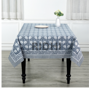 Mantel de algodón estampado de bloque indio hecho a mano, superventas de 2025, diseño Floral añil polvoriento para cubierta de mesa - Product Image 4