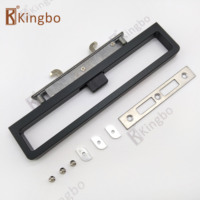 Crochets de verrouillage en forme de D, serrure de porte mince avec bouton de pression pour aluminium robuste, serrure de porte coulissante simple côté